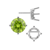 Round Four Prong Filigree Earrings with Push Post