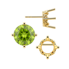 Round Four Prong Filigree Earrings with Push Post