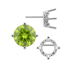 Round Four Prong Filigree Earrings with Push Post