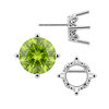 Round Four Prong Filigree Earrings with Push Post