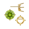 Round Four Prong Filigree Earrings with Push Post
