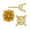 Round Four Prong Heavy Weight Basket Earrings with Push Post