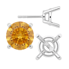 Round Four Prong Heavy Weight Basket Earrings with Push Post