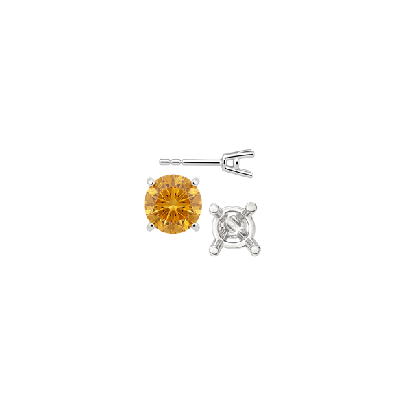 Round Four Prong Heavy Weight Basket Earrings with Push Post