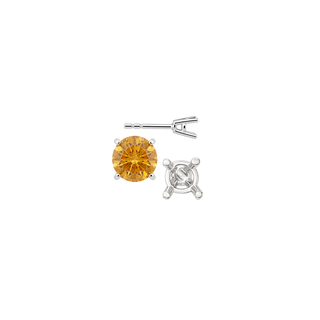 Round Four Prong Heavy Weight Basket Earrings with Push Post