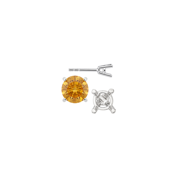 Round Four Prong Heavy Weight Basket Earrings with Push Post