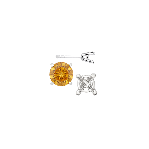 Round Four Prong Heavy Weight Basket Earrings with Push Post