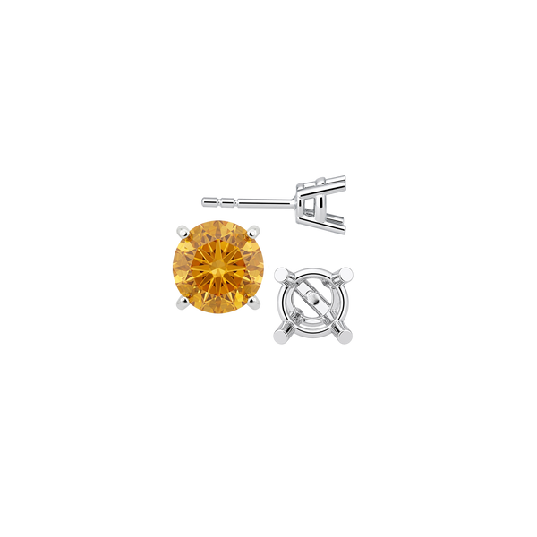 Round Four Prong Heavy Weight Basket Earrings with Push Post