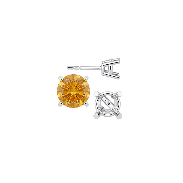 Round Four Prong Heavy Weight Basket Earrings with Push Post