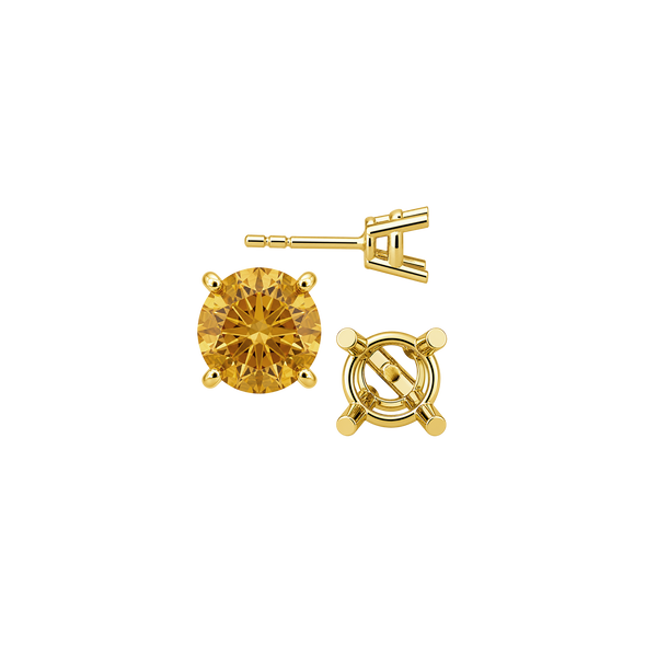 Round Four Prong Heavy Weight Basket Earrings with Push Post