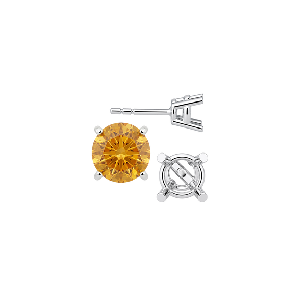 Round Four Prong Heavy Weight Basket Earrings with Push Post