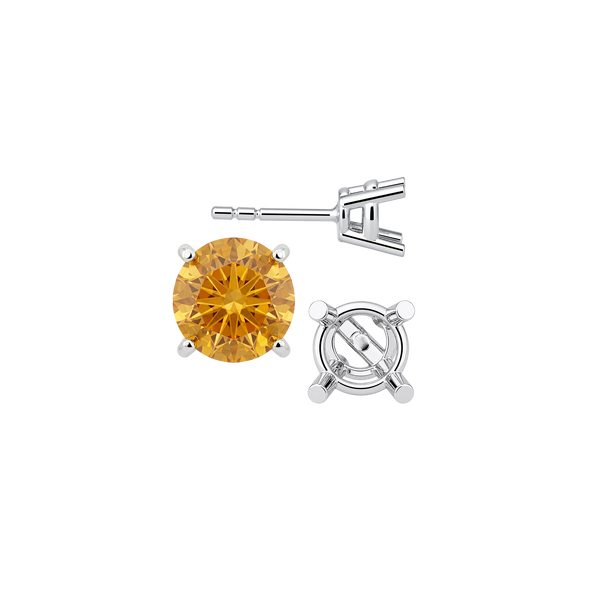Round Four Prong Heavy Weight Basket Earrings with Push Post