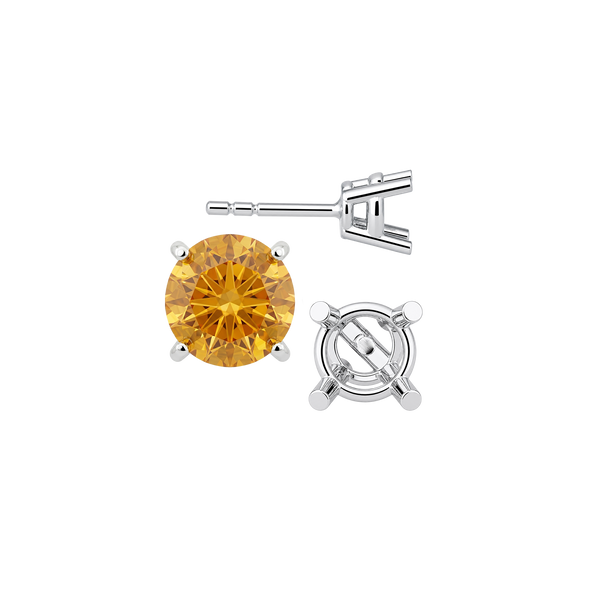 Round Four Prong Heavy Weight Basket Earrings with Push Post