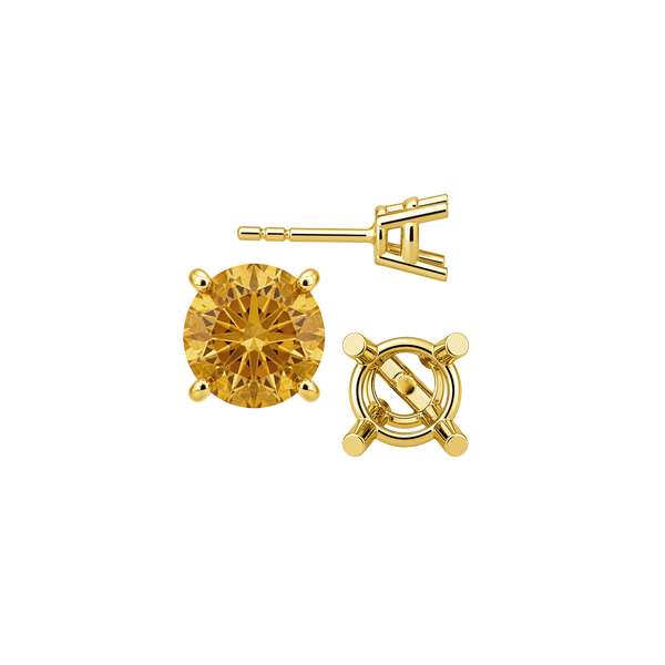 Round Four Prong Heavy Weight Basket Earrings with Push Post