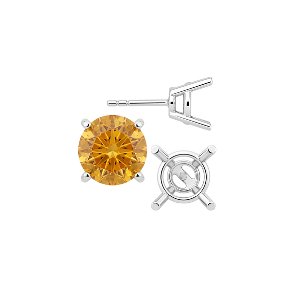 Round Four Prong Heavy Weight Basket Earrings with Push Post