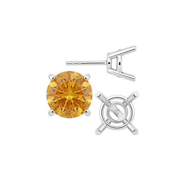 Round Four Prong Heavy Weight Basket Earrings with Push Post