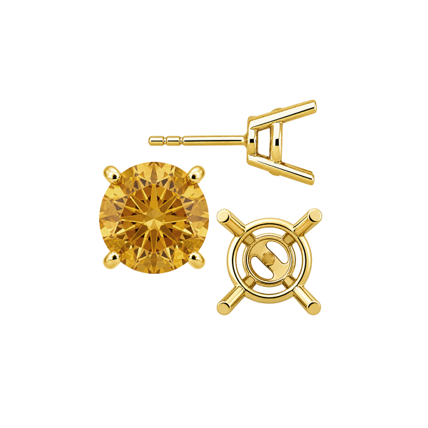 Round Four Prong Heavy Weight Basket Earrings with Push Post