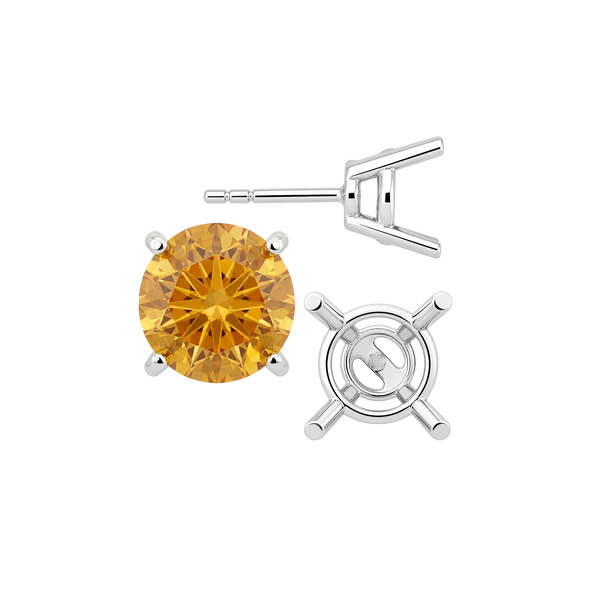 Round Four Prong Heavy Weight Basket Earrings with Push Post