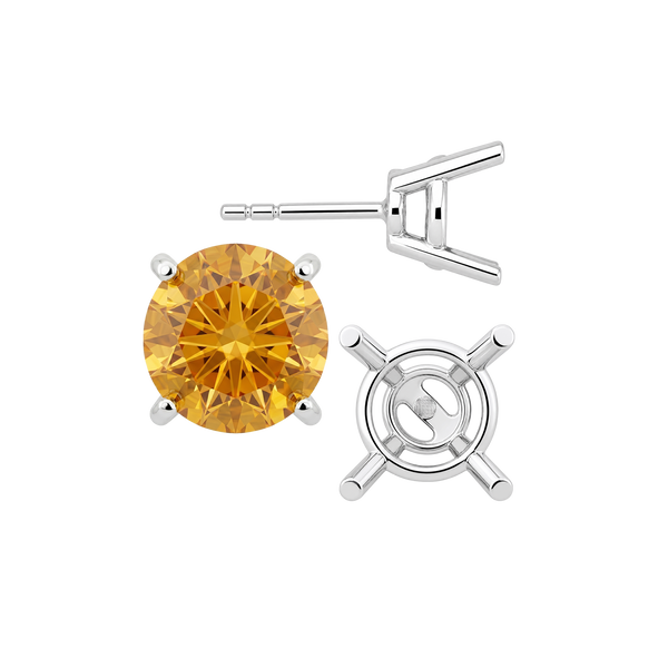 Round Four Prong Heavy Weight Basket Earrings with Push Post
