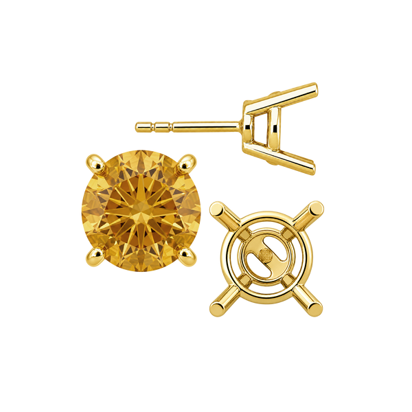 Round Four Prong Heavy Weight Basket Earrings with Push Post