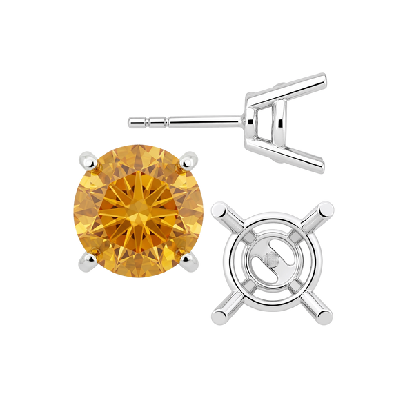 Round Four Prong Heavy Weight Basket Earrings with Push Post
