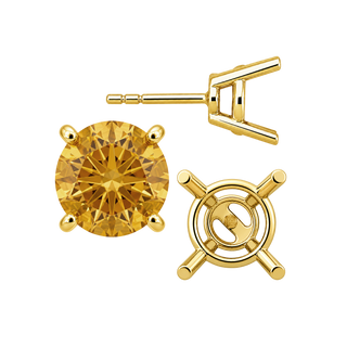 Round Four Prong Heavy Weight Basket Earrings with Push Post