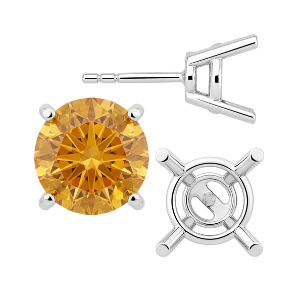 Round Four Prong Heavy Weight Basket Earrings with Push Post