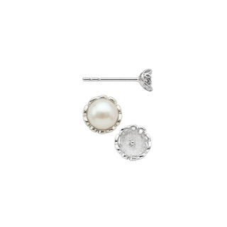 ITI NYC Fancy Pearl Cup Earrings (Metal Mold)