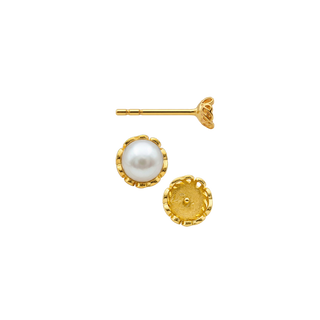 ITI NYC Fancy Pearl Cup Earrings (Metal Mold)