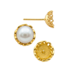 ITI NYC Fancy Pearl Cup Earrings (Metal Mold)