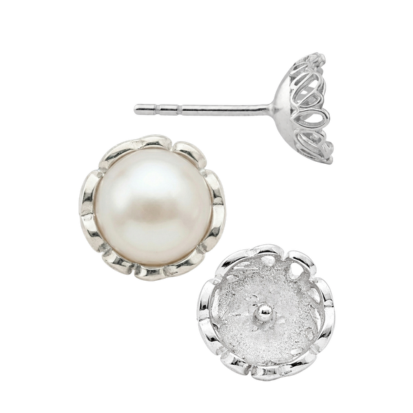 ITI NYC Fancy Pearl Cup Earrings (Metal Mold)