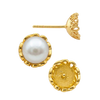 ITI NYC Fancy Pearl Cup Earrings (Metal Mold)