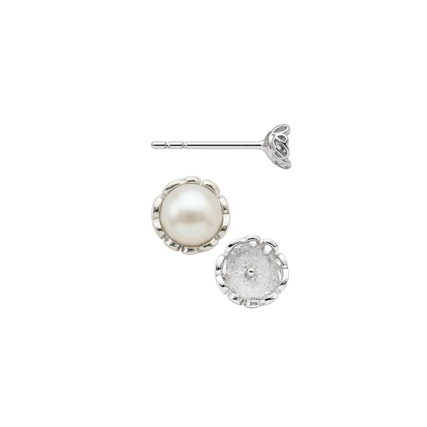 ITI NYC Fancy Pearl Cup Earrings (Metal Mold)