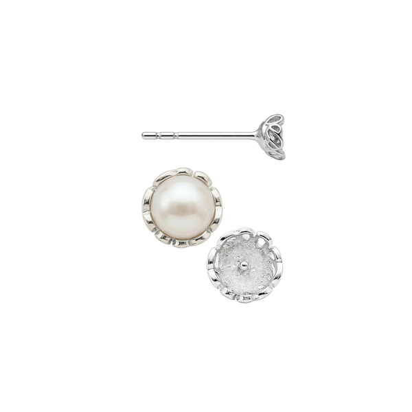 ITI NYC Fancy Pearl Cup Earrings (Metal Mold)