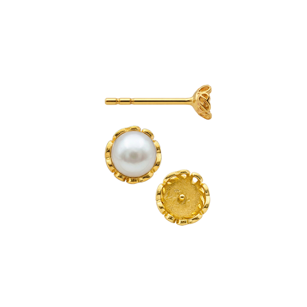 ITI NYC Fancy Pearl Cup Earrings (Metal Mold)