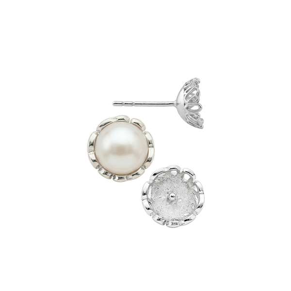 ITI NYC Fancy Pearl Cup Earrings (Metal Mold)