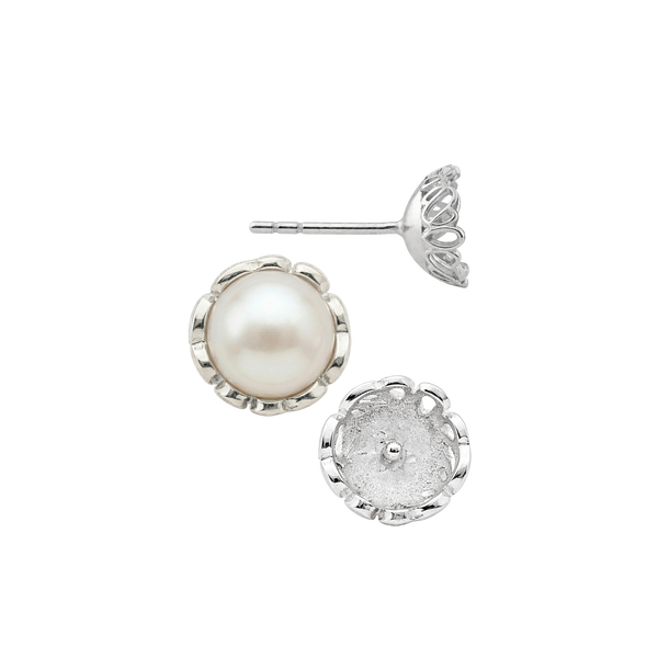 ITI NYC Fancy Pearl Cup Earrings (Metal Mold)