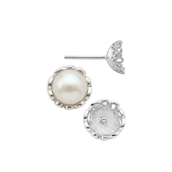 ITI NYC Fancy Pearl Cup Earrings (Metal Mold)