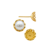 ITI NYC Fancy Pearl Cup Earrings (Metal Mold)