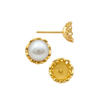 ITI NYC Fancy Pearl Cup Earrings (Metal Mold)