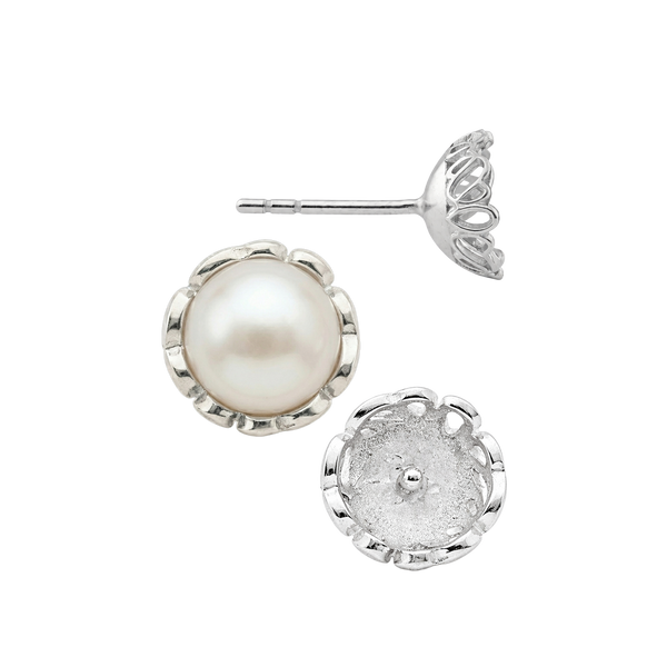 ITI NYC Fancy Pearl Cup Earrings (Metal Mold)