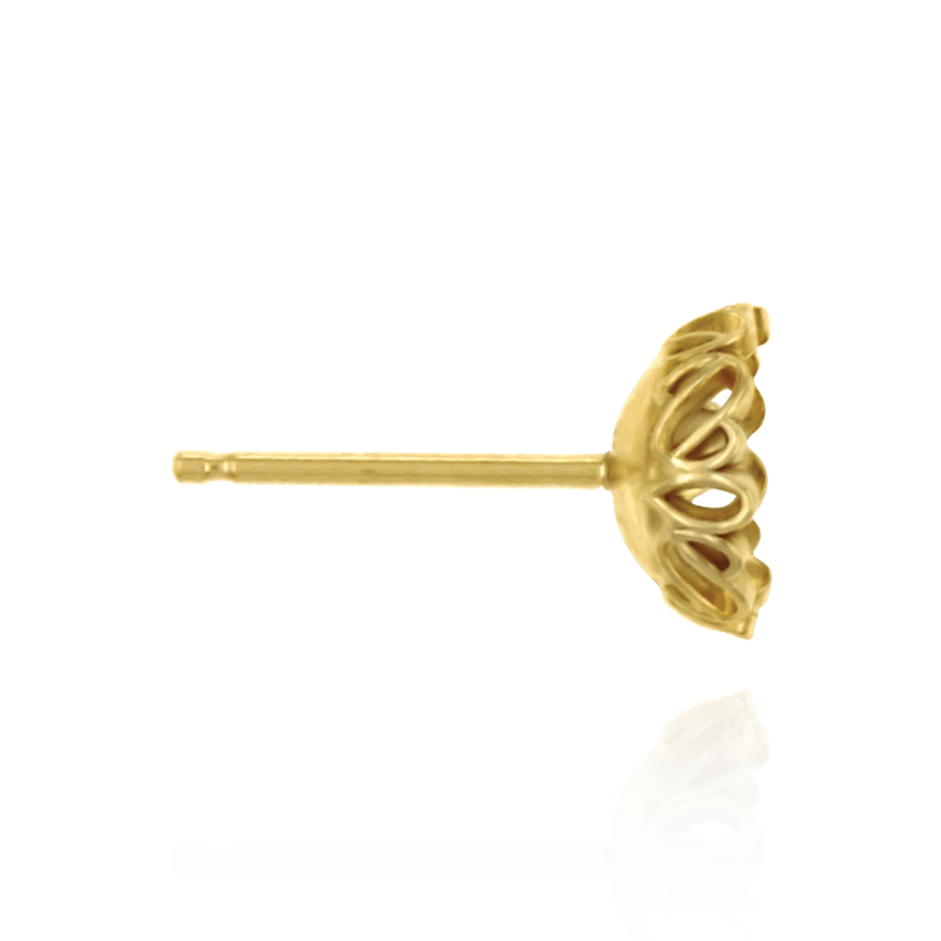 ITI NYC Fancy Pearl Cup Earrings (Metal Mold)