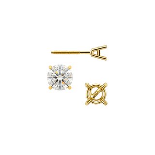 Round Four Prong Heavy Weight Basket Earrings with Screw Post