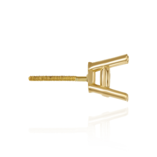 Round Four Prong Heavy Weight Basket Earrings with Screw Post