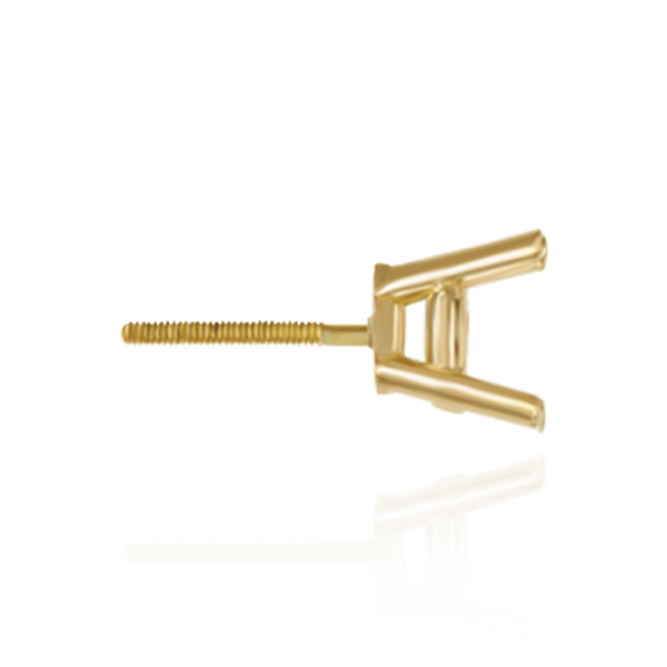 Round Four Prong Heavy Weight Basket Earrings with Screw Post