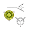 Round Three Prong Martini Earrings with Push Post