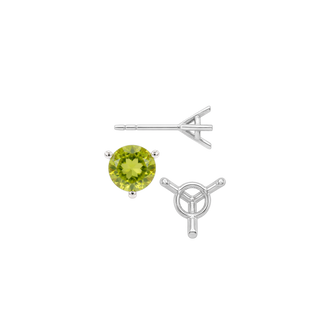 Round Three Prong Martini Earrings with Push Post