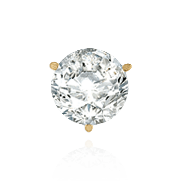 14K Gold, 18K Gold, Platinum, Sterling Silver ITI NYC Round Three Prong Martini Earrings