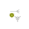 Round Three Prong Martini Earrings with Push Post