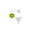 Round Three Prong Martini Earrings with Push Post